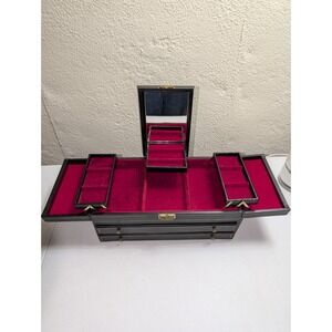 Vintage Jewelry Box Key Bond St Jewel New York Case Corp Velvet